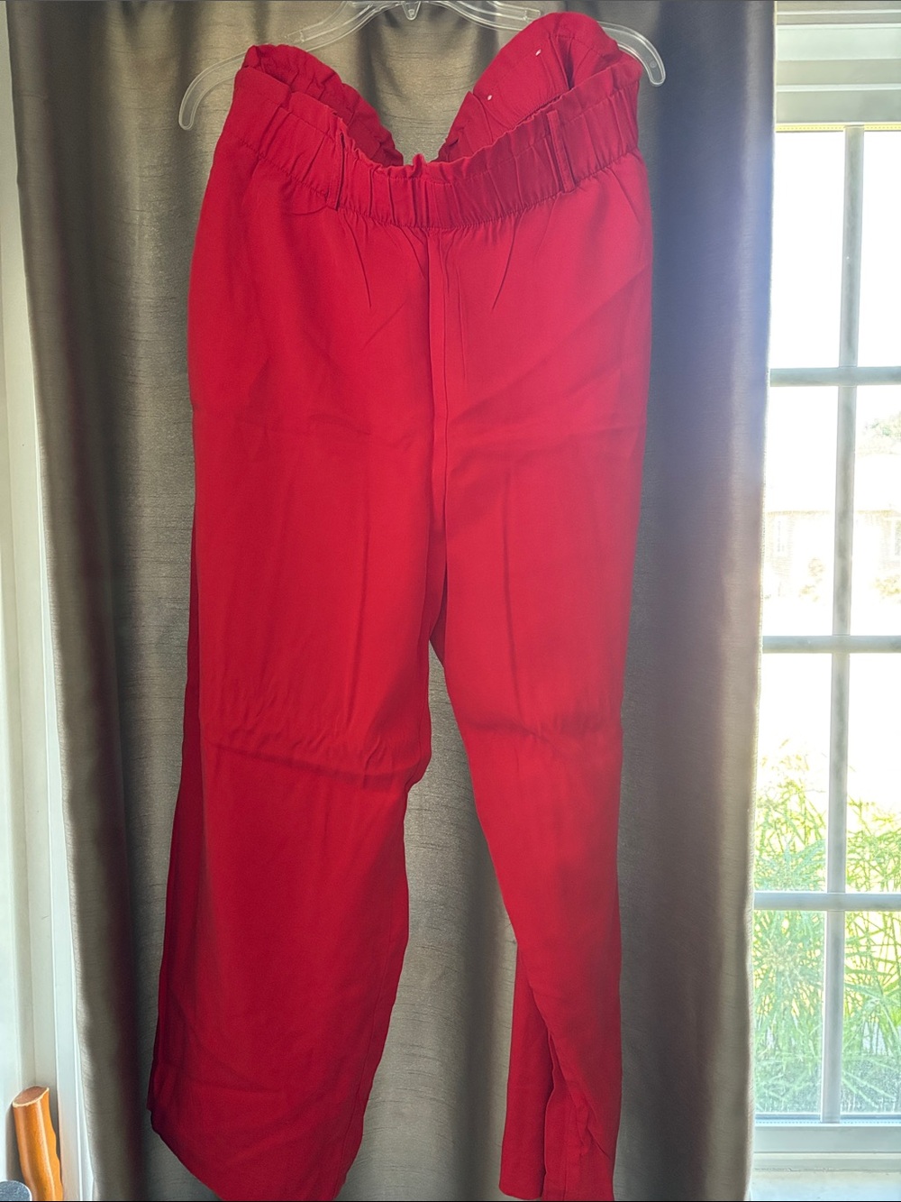 Ann Taylor Red Elastic Waist Pants